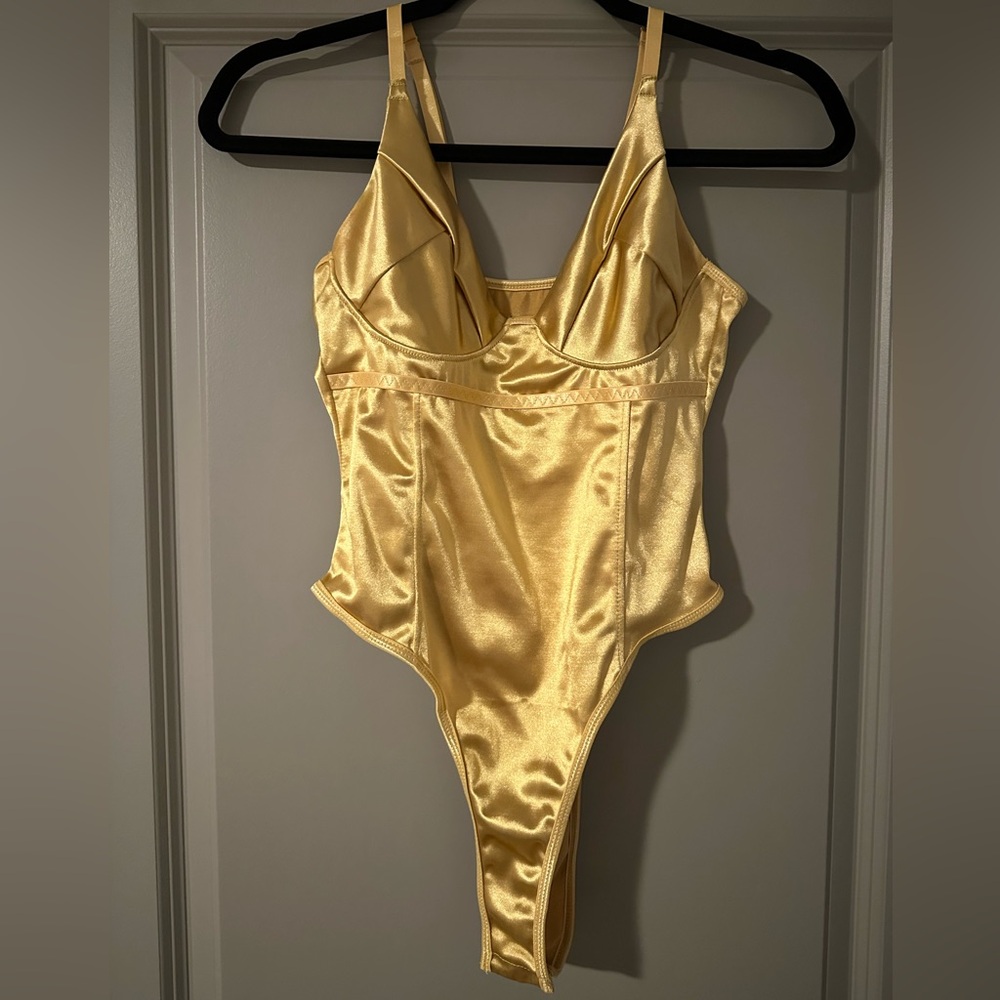 Metallic gold bodysuit